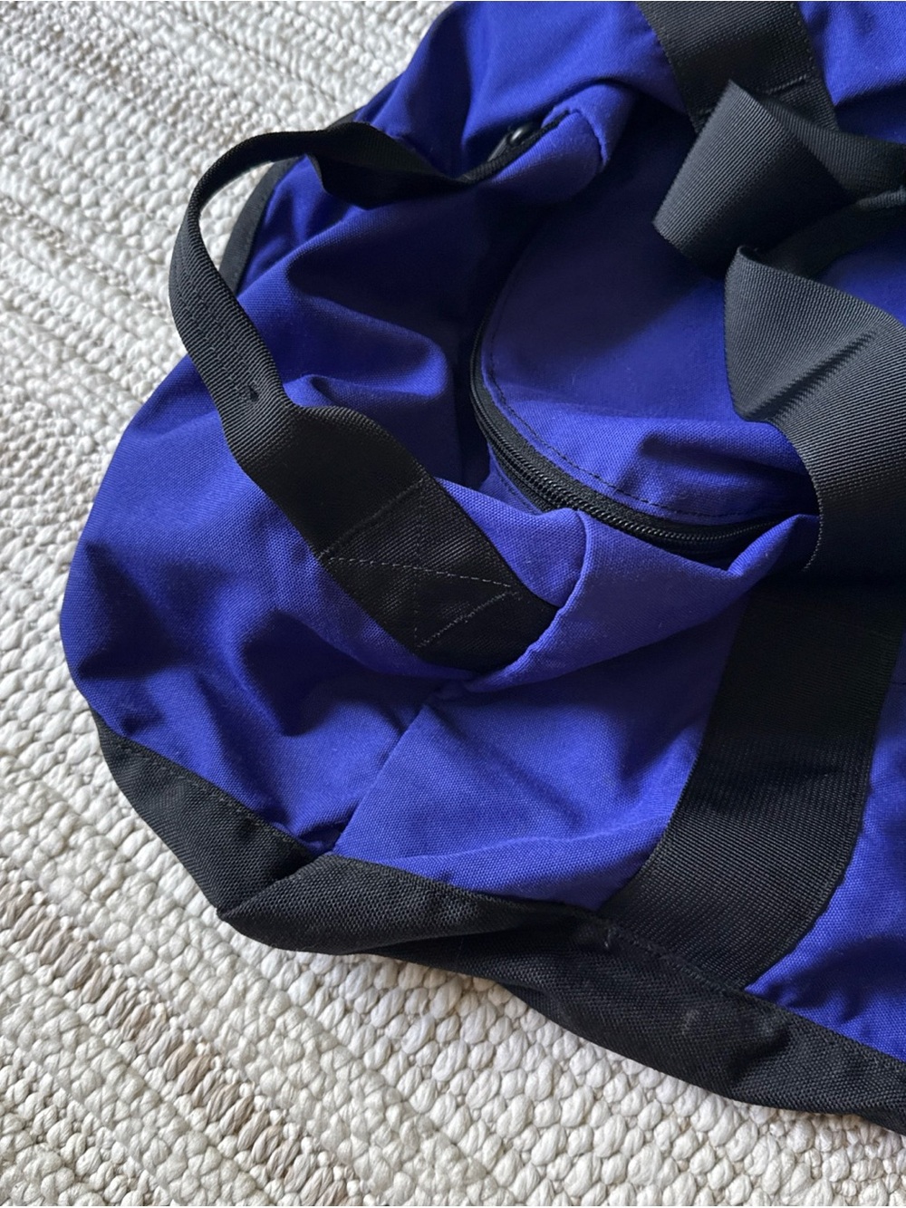 The North Face Backpack Duffle Bag Blue And Black Retro Bag Y2k VTG Vintage - Picture 3 of 12